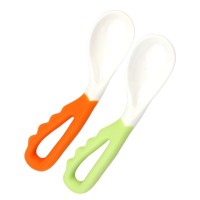 BPA Free Eco Silicone Small Baby Toddlers Eating Food Feeding Training Spoon Set